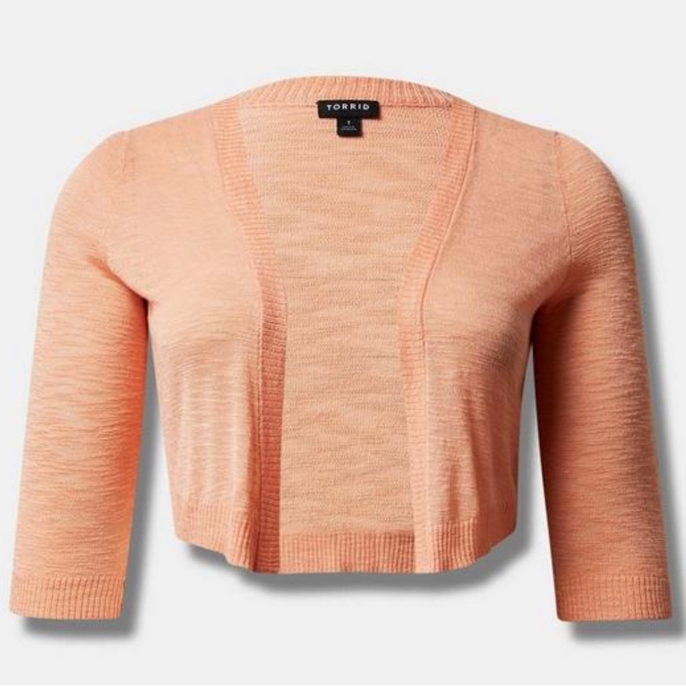 Torrid slub shrug, 3/4 sleeve cropped sweater